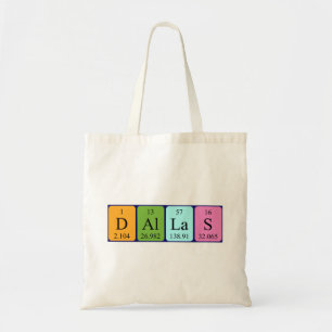 Dallas periodieke lijstnaam canvas tas