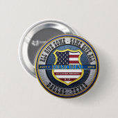 Dallas Police Thin Blue Line Memorial Ronde Button 5,7 Cm (Voorkant /achterkant)