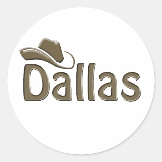 Dallas Ronde Sticker (Voorkant)