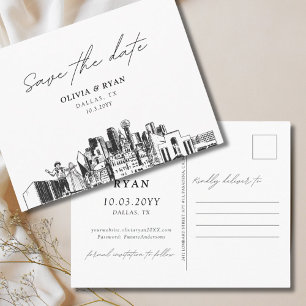 Dallas Save the Date Briefkaart Wedding