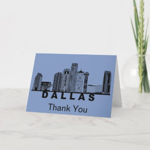 Dallas Silhouet van de Skyline Bedankkaart