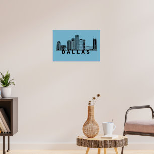 Dallas Silhouet van de Skyline Poster