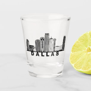 Dallas Silhouet van de Skyline Shot Glas