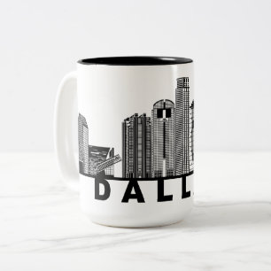 Dallas Silhouet van de Skyline Tweekleurige Koffiemok