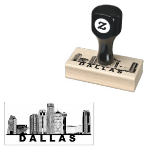 Dallas Silhouet van de Stad Rubberstempel