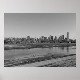Dallas Silhouette Grijs Poster