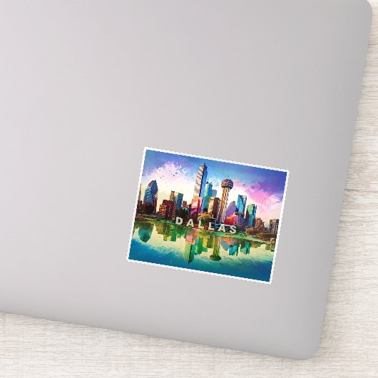 Dallas Skyline Abstracte kunst Sticker (Detail)