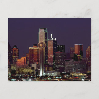 Dallas Skyline bij nacht Briefkaart