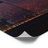 Dallas Skyline bij nacht Poster (Hoek)