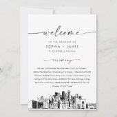 Dallas Skyline bruiloft programma 5x7 platte Kaart (Voorkant)