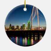 Dallas Skyline Dawn Keramisch Ornament (Achterkant)