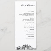 Dallas Skyline Huwelijksdiner Menu (Voorkant)