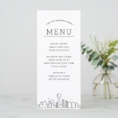 Dallas Skyline | Huwelijksevenement Diner Menu (Staand voorkant)