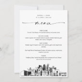Dallas Skyline Mariage Dîner Carte menu 5x7 (Devant)