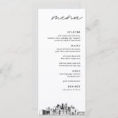 Dallas Skyline Menu Mariage Dîner (Devant / Derrière)