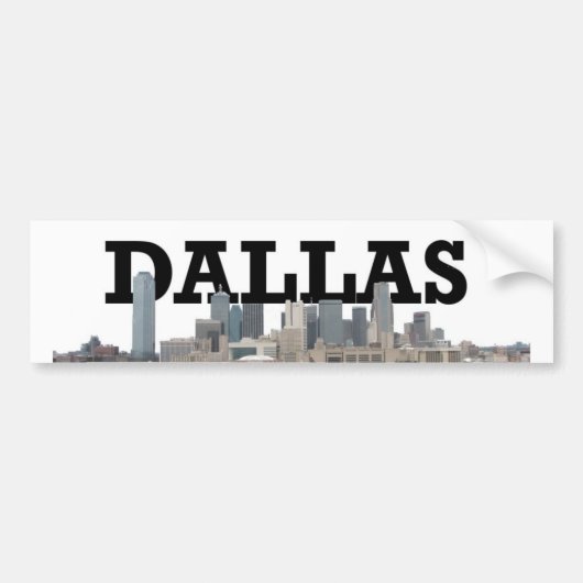 Dallas Skyline met Dallas in de Sky Bumpersticker (Voorkant)