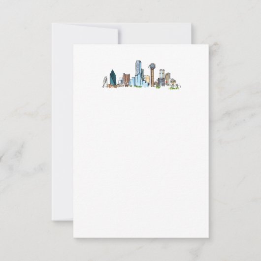 Dallas Skyline - Nota-kaart Bedankkaart (Voorkant)