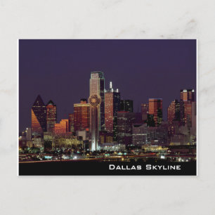 Dallas Skyline op het Briefkaart van Night