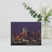 Dallas Skyline op het Briefkaart van Night (Staand voorkant)