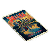 Dallas Skyline Retro Reizen Magneet (Rechterzijde)