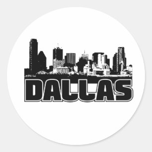 Dallas Skyline Ronde Sticker