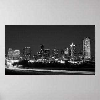 dallas skyline ' s nachts poster