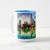 Dallas Skyline Urban City Art Mug (Devant gauche)