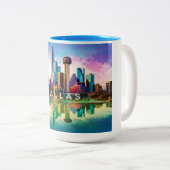 Dallas Skyline Urban City Art Mug (Devant droit)
