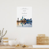 Dallas Skyline Wedding Welcome Sign Poster (Keuken)