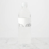 Dallas Skyline | Welkomstbericht Waterfles Etiket (Achterkant)