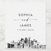 Dallas Skyline Wijn Etiket (Enkel label)