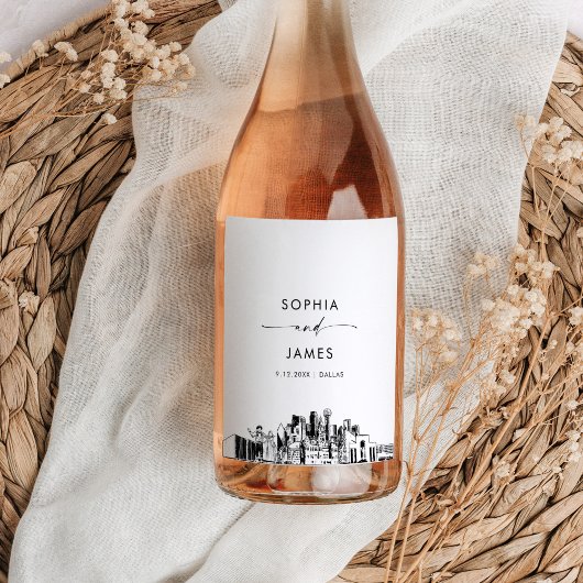 Dallas Skyline Wijn Etiket