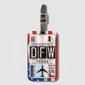 Dallas Texas Bagagelabel (Voorkant (verticaal))