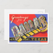 Dallas, Texas  Big Letters Briefkaart (Voorkant / Achterkant)