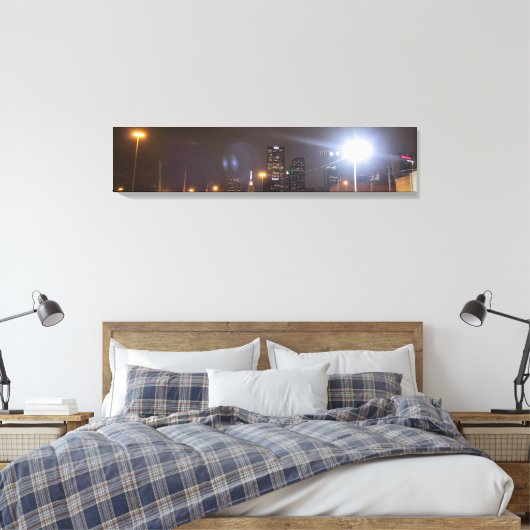Dallas, Texas bij nacht Canvas Afdruk (Insitu (Slaapkamer))