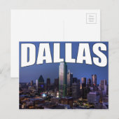 Dallas Texas City Skyline in het Briefkaart van de (Voorkant / Achterkant)