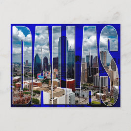 Dallas Texas City Skyline Typographic Briefkaart
