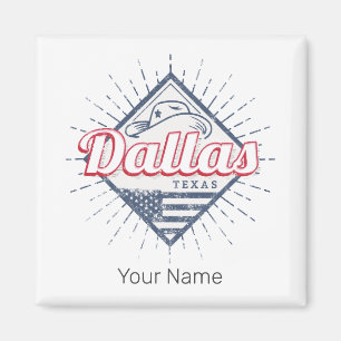 Dallas Texas City Verenigde Staten Vintage Verenig Magneet