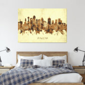 Dallas Texas Cityscape Canvas Afdruk (Insitu (Slaapkamer))