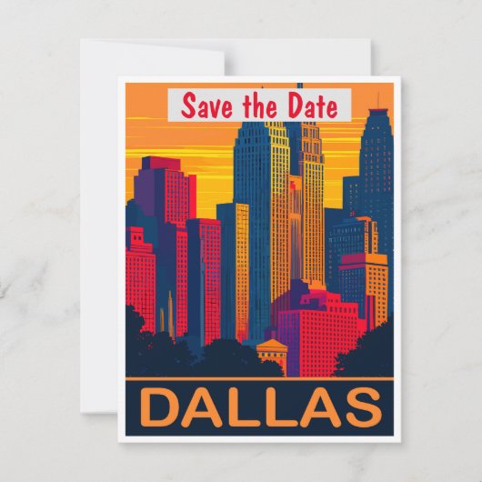 Dallas, Texas, Enregistrer la date, carte postale  (Devant)