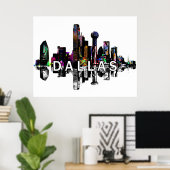 Dallas, Texas, graffiti Poster (Thuiskantoor)