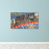 Dallas, Texas - Howdy from - Large Letter Scenes Canvas Afdruk (Insitu (Houten vloer))