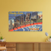 Dallas, Texas - Howdy from - Large Letter Scenes Canvas Afdruk (Insitu (Woonkamer))