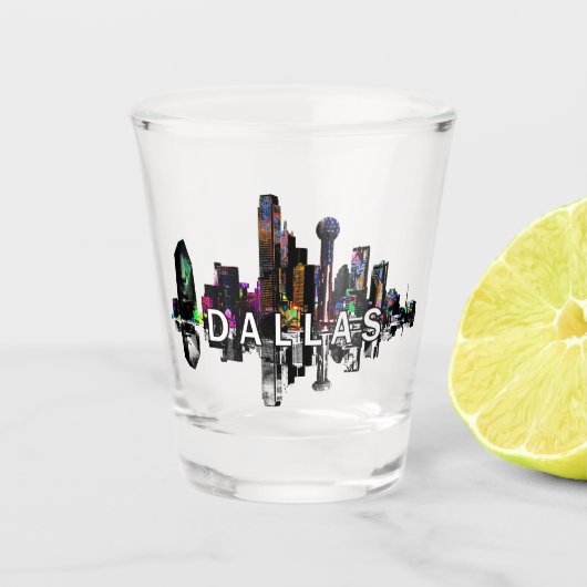 Dallas, Texas in graffiti Shot Glass Glas (Voorkant)