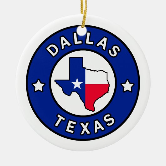 Dallas Texas Keramisch Ornament (Voorkant)