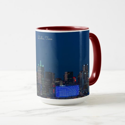 Dallas, Texas, photo de paysage urbain, Mug (Devant droit)