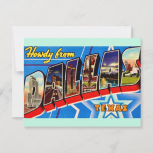 Dallas Texas Retro Groeten Briefkaart