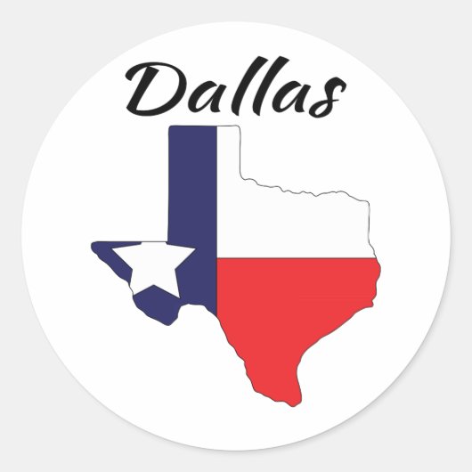 Dallas - Texas Ronde Sticker (Voorkant)