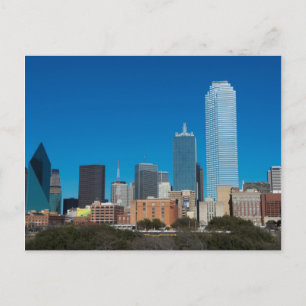 Dallas Texas skyline bij zonsondergang Briefkaart