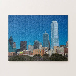 Dallas Texas skyline bij zonsondergang Legpuzzel